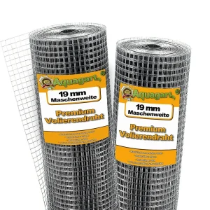 120 m x 1 m grillage pour volière, grille métallique, grillage soudé 19mm Aquagart