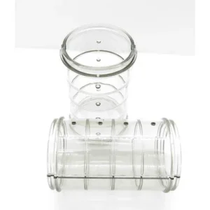 2 Tubes droit Rody gris transparent. taille ø 6 cm x 10 cm. pour rongeur.