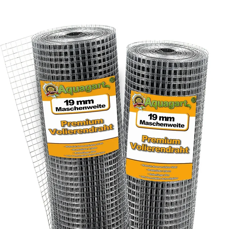 20 m x 1 m grillage pour volière, grille métallique, grillage soudé, grillage noué Aquagart