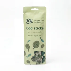 3 sticks à mâcher morue sécher et épinards