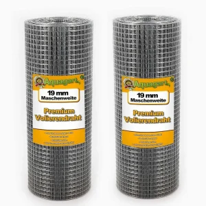 60m x 0,5 m grillage pour volière, grille métallique, galvanisé à chaud, 19mm Aquagart