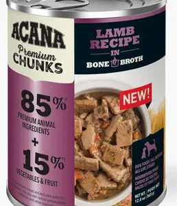 ACANA PREMIMUM CHUNKS, Conserve pour chiens à l’agneau avec bouillon d’os