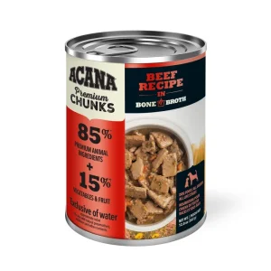 Acana Premium – Chien Morceaux de Boeuf avec Bouillon d’Os – Nourriture Humide pour Chiens