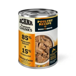 Acana Premium – Chien Morceaux de Volaille avec Bouillon d’Os – Nourriture Humide pour Chiens