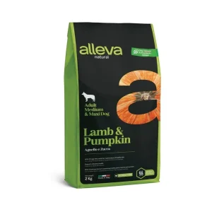 Adult Medium et Maxi « Alleva Natural » Agneau et Potiron (2 kg) – Alleva J’ai plus de croquettes