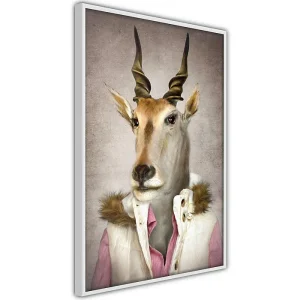 Affiche Murale Encadrée « Animal Alter Ego Antelope » 30 x 42 cm Blanc