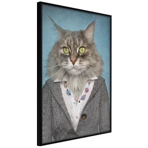 Affiche Murale Encadrée « Animal Alter Ego Cat » 21 x 30 cm Noir