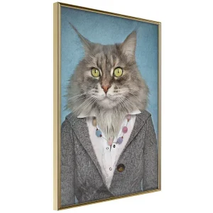 Affiche Murale Encadrée « Animal Alter Ego Cat » 21 x 30 cm Or