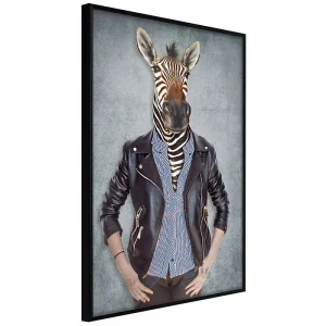 Affiche Murale Encadrée « Animal Alter Ego Zebra » 21 x 30 cm Noir