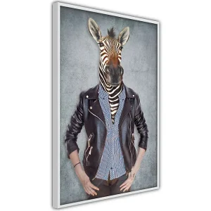 Affiche Murale Encadrée « Animal Alter Ego Zebra » 40 x 60 cm Blanc