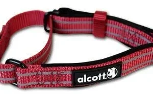 Alcott Collier Nylon Rouge Réfléchissant Rembourré Néoprène – France