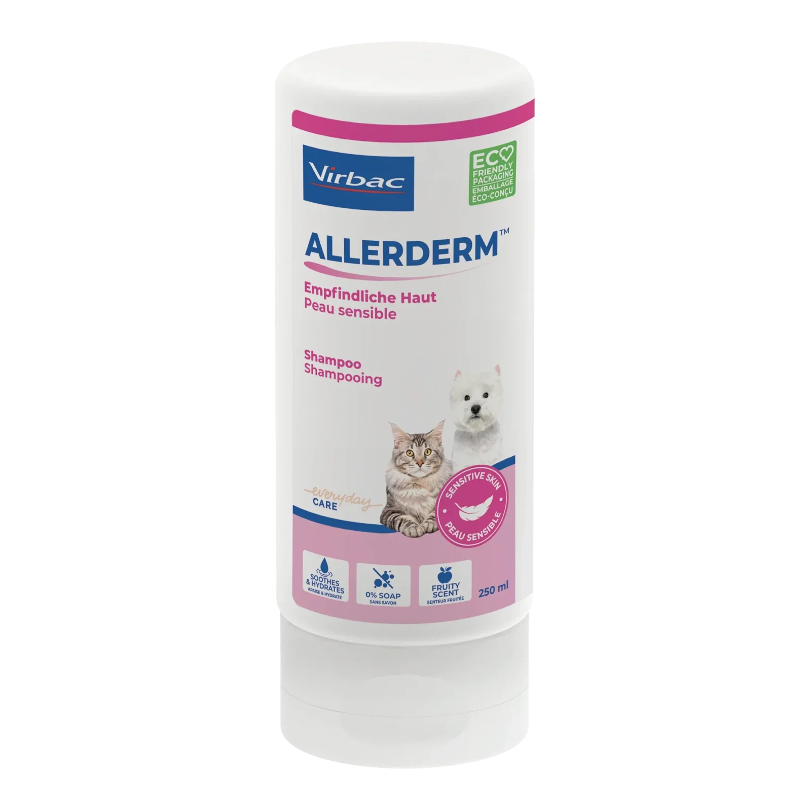 Allerderm shampoing peau sensible chat, chien