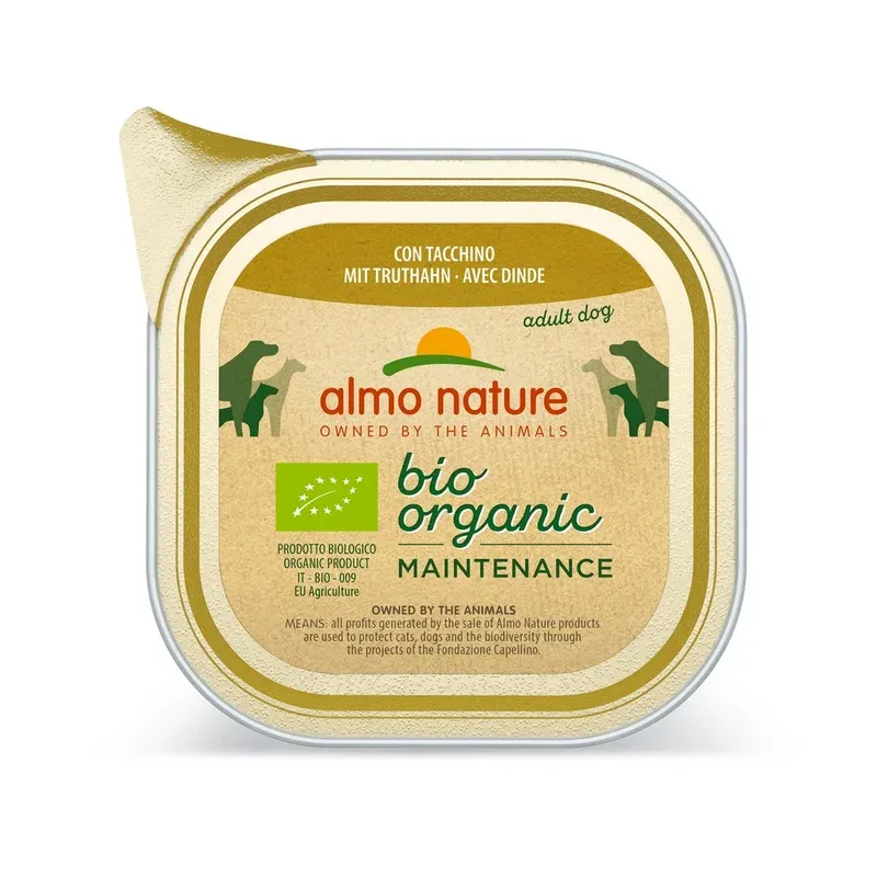 Almo Nature – Barquettes Bio Organic pour Chien à la Dinde
