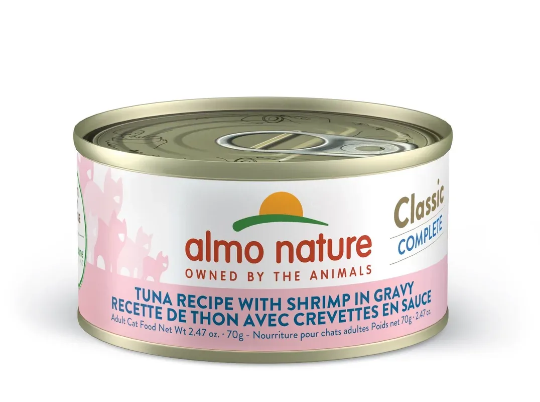 Almo Nature Classic Complete – Chat Thon avec Crevettes en Sauce – Nourriture Humide pour Chats