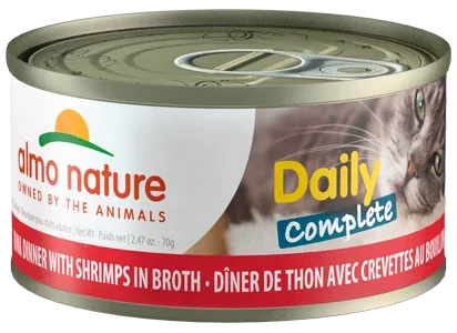 Almo Nature – Conserve Chat – Thon et Crevettes en Bouillon