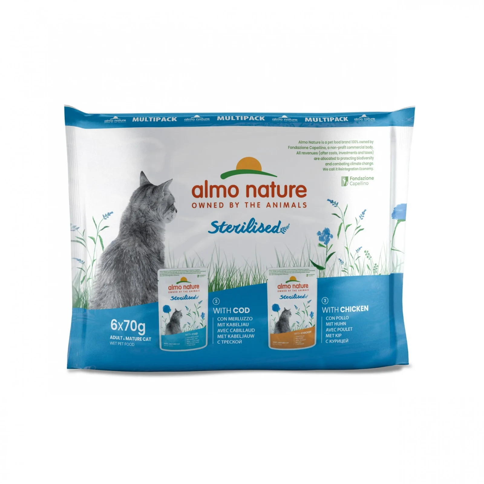 Almo Nature Sterilised multipack poulet et cabillaud - pâtée chat