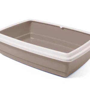 Animalis - Bac à Litière Jumbo avec Rebord pour Chat - Gris