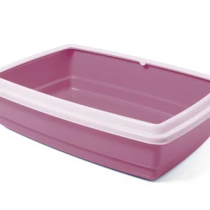 Animalis - Bac à Litière Jumbo avec Rebord pour Chat - Rose