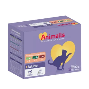 Animalis - Bouchées en Sauce aux Viandes pour Chat - 12x100g