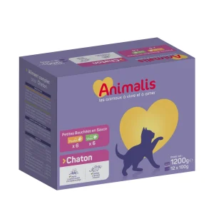 Animalis - Bouchées en Sauce aux Viandes pour Chaton - 12x100g