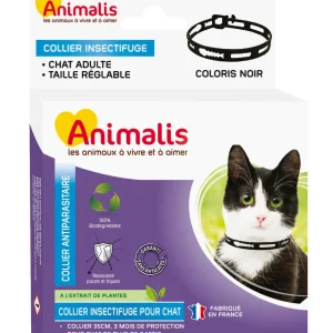Animalis - Collier Antiparasitaire Noir pour Chat - 35cm