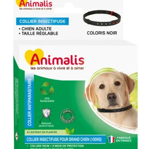 Animalis - Collier Antiparasitaire Noir pour Grand Chien - 75cm
