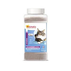 Animalis - Désodorisant pour Litière Parfum Fleur de Coton pour Chat - 700g