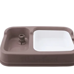 Animalis - Distributeur Eau/Croquettes pour Chien - Marron