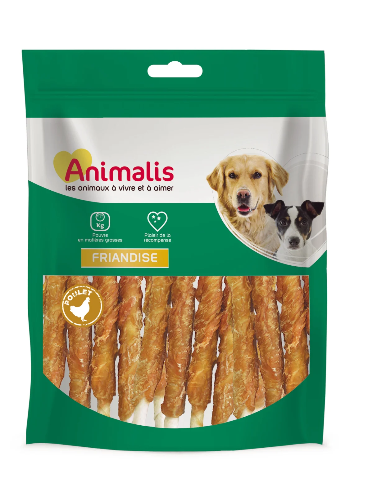 Animalis - Friandises Roulés au Poulet pour Chien - 100g