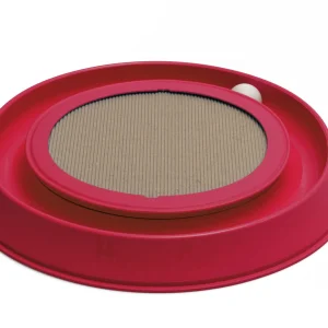 Animalis - Jouet Attrape Balle Griffoir Happycat pour Chat Rouge
