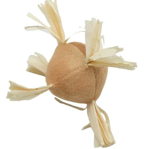 Animalis - Jouet Balle Franges Beige pour Chat - 11cm