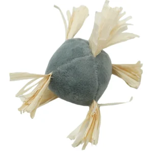 Animalis - Jouet Balle Franges Gris pour Chat - 11cm