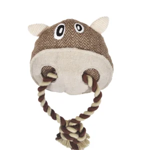 Animalis - Jouet Cochon Corde + Laine Recyclée pour Chiens - 20cm