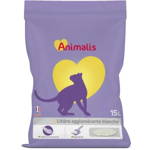 Animalis - Litière Agglomérante Blanche pour Chat - 15L