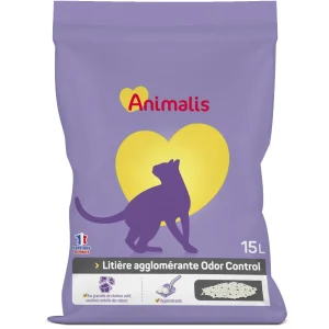 Animalis - Litière Agglomérante Odor Control pour Chat - 15L
