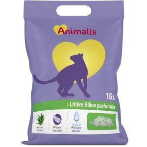 Animalis - Litière Silice Parfumée Aloe Vera pour Chat - 16L
