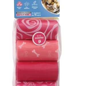 Animalis - Sacs Propreté Parfum Rose pour Chien et Chat - 4x15