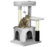 Arbre à chat griffoirs sisal naturel et massant grande niche plateforme panier jeu boule suspendue peluche gris Gris G – Comparez les prix et achetez sur