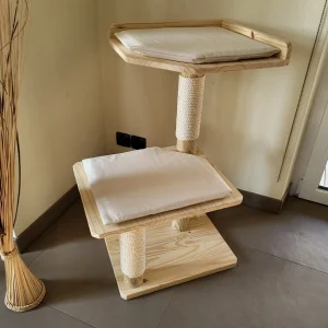 Arbre à Chat Jinnkiss en Bois Massif – Fabrication Artisanale Française