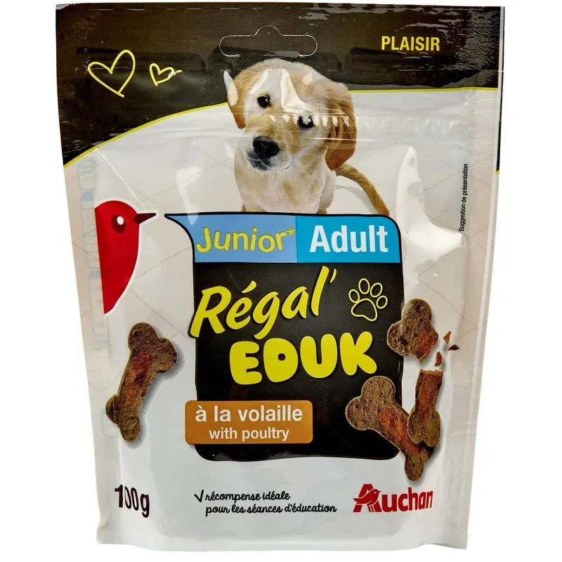 AUCHAN Régal’eduk friandises à la volaille pour chiot 100g pas cher