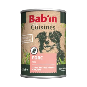 Bab'in - Pâtée Les Cuisinés au Porc pour Chiens Adultes - 400g