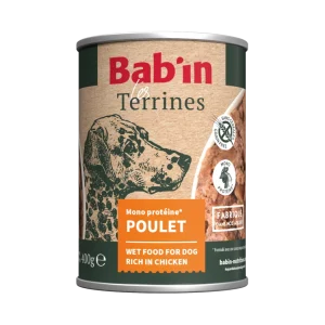 Bab'in - Terrine Adulte Poulet pour Chiens - 400g