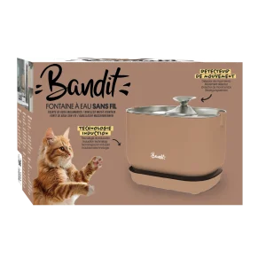 Bandit - Fontaine à Eau sans Fil Mocha pour Chats - 2,5L