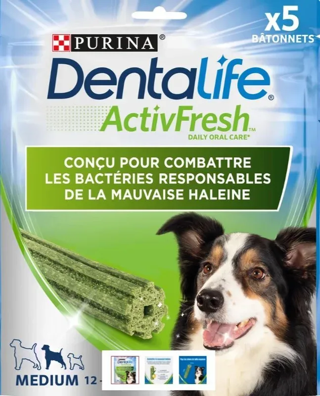 Bâtonnets à mâcher Dentalife ActivFresh (Taille 1) – Purina J’ai plus de croquettes