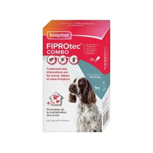 Beaphar FIPROtec Combo (pc) – Chien Moyen (10 à 20 kg) 3 pipettes