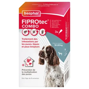 Beaphar - Pipettes Anti-tiques Fiprotec Combo pour Chien Moyen - x3
