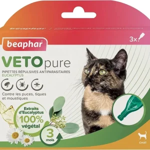 Beaphar Vetopure Pipettes répulsives antiparasitaires chat (3 pipettes) au meilleur prix sur fr