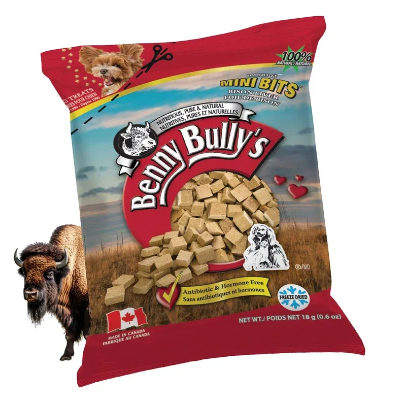 Benny Bully’s – Mini Bouchées de Foie de Bison – Gâteries Lyophilisées pour Chiens