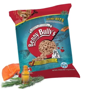 Benny Bully’s – Mini Bouchées de Saumon et Extrait de Romarin – Gâteries Lyophilisées pour Chiens