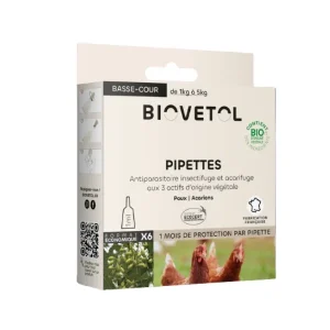 Biovetol Pipettes Antiparasitaires Basse-Cour – 6 Pipettes